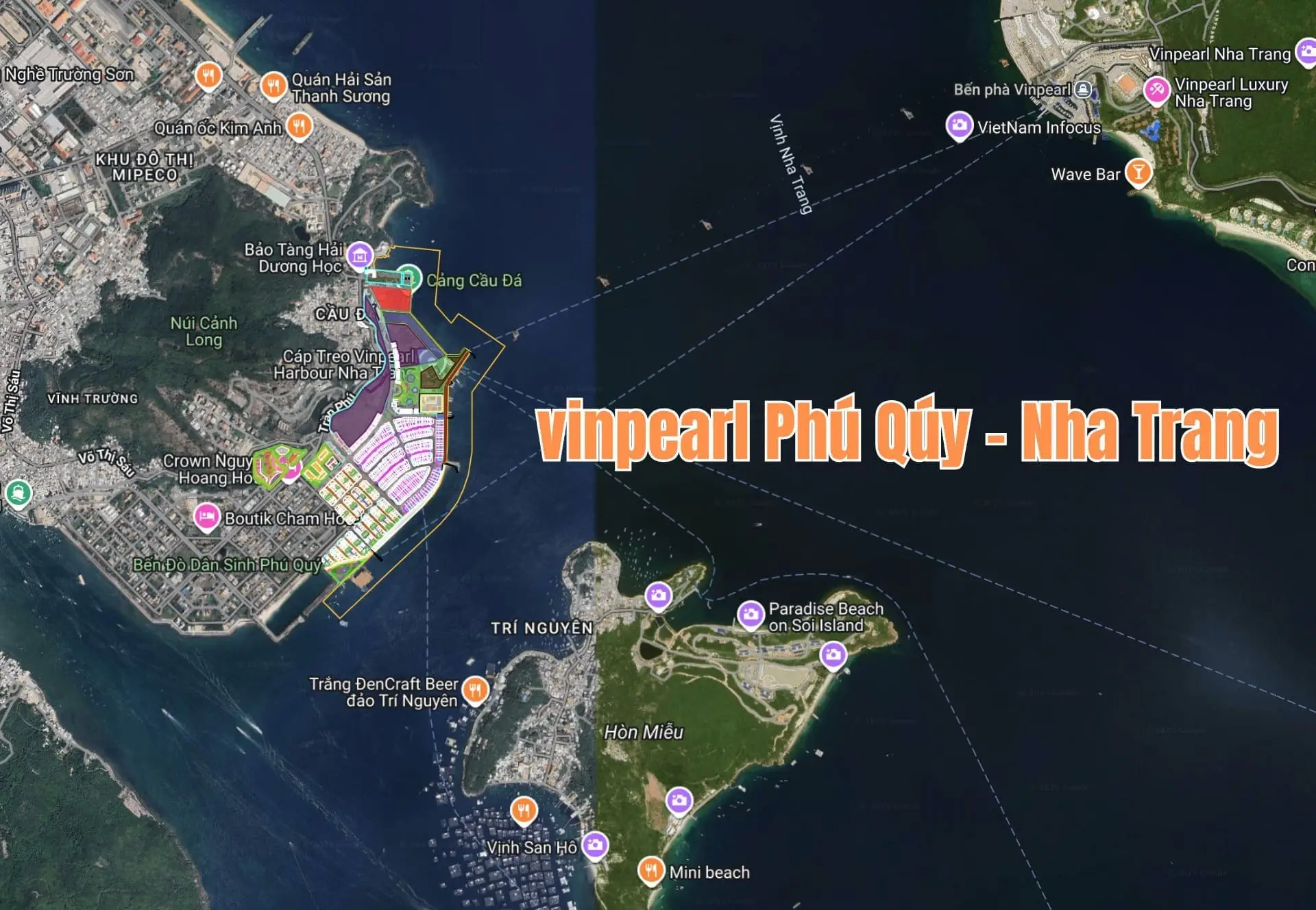 Vị trí Vinpearl Phú Quý Nha Trang trên bản đồ kết nối giao thông